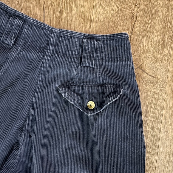 Vintage Radishes & Roses High-Rise Corduroy Trousers in Navy - Picture 3 of 7